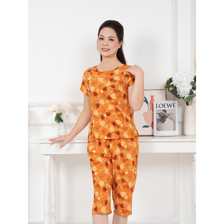 Ảnh WINNY - Bộ Mặc Nhà WONNER Kiểu Tay Cộc Quần Lửng Chất Lanh Mát Mẻ 2MNLA25020N 4