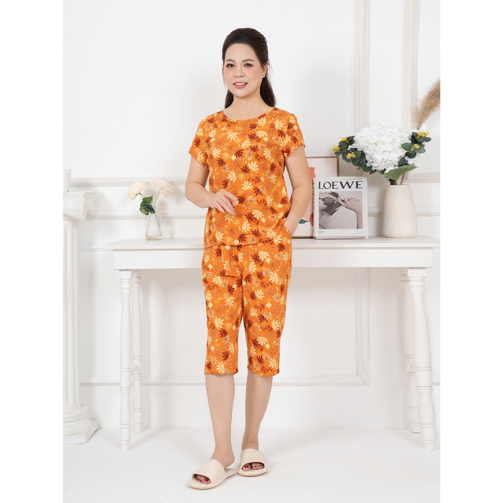 Ảnh WINNY - Bộ Mặc Nhà WONNER Kiểu Tay Cộc Quần Lửng Chất Lanh Mát Mẻ 2MNLA25020N 3