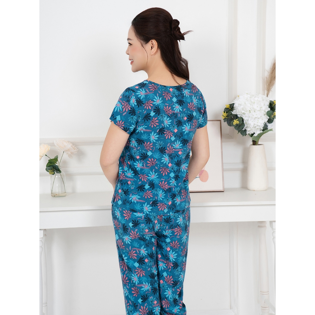 Ảnh WINNY - Bộ Mặc Nhà WONNER Kiểu Tay Cộc Quần Lửng Chất Lanh Mát Mẻ 2MNLA25020N 2