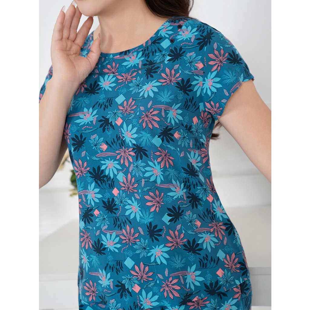Ảnh WINNY - Bộ Mặc Nhà WONNER Kiểu Tay Cộc Quần Lửng Chất Lanh Mát Mẻ 2MNLA25020N 1