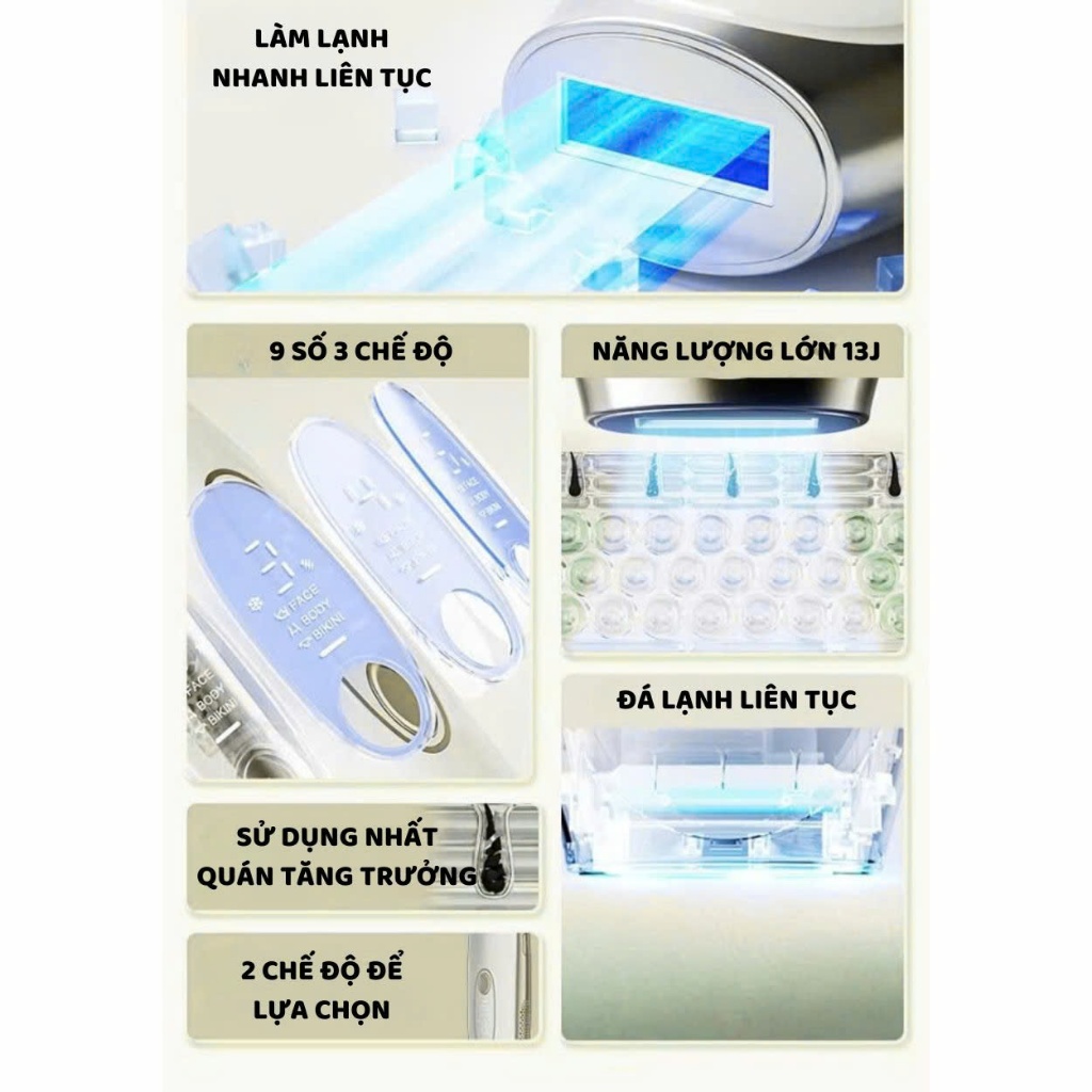 Ảnh Máy triệt lông lạnh IPL Sapphire Cooling ENZO triệt lông vĩnh viễn tại nhà,9 cấp độ,công nghệ triệt lạnh an toàn cho da 2