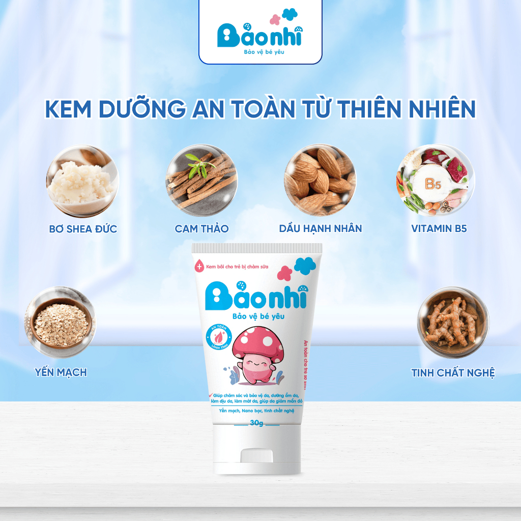 Kem Chàm Sữa Bảo Nhi Giảm Khô Ngưa , Dịu Mẩn Đỏ , Mụn Sữa, Cải Thiện Da Bong Tróc Nứt Nẻ Tuýp 30 Gram