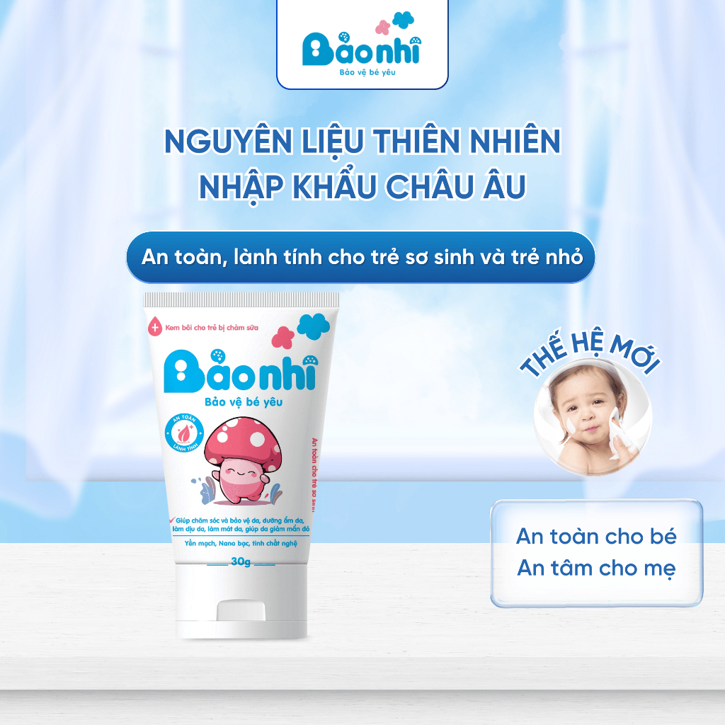 Kem Chàm Sữa Bảo Nhi Giảm Khô Ngưa , Dịu Mẩn Đỏ , Mụn Sữa, Cải Thiện Da Bong Tróc Nứt Nẻ Tuýp 30 Gram