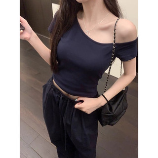 Áo Thun Nữ Ôm Lệch Vai Basic đơn giản vải Cotton 4 chiều Co Giãn QNT
