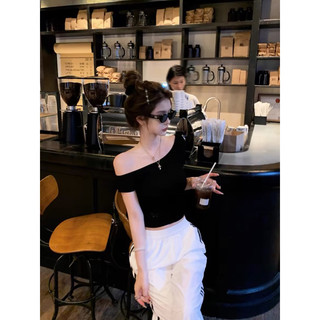 Áo Thun Nữ Ôm Lệch Vai Basic đơn giản vải Cotton 4 chiều Co Giãn QNT