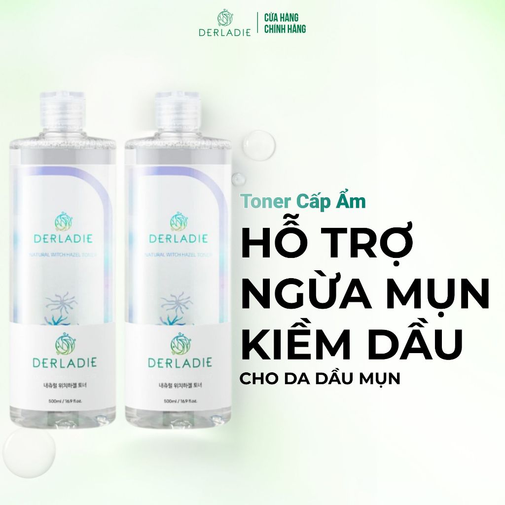 Ảnh Toner Derladie Natural Witch Hazel Ngừa Mụn, Làm Sạch Da 500ml 1