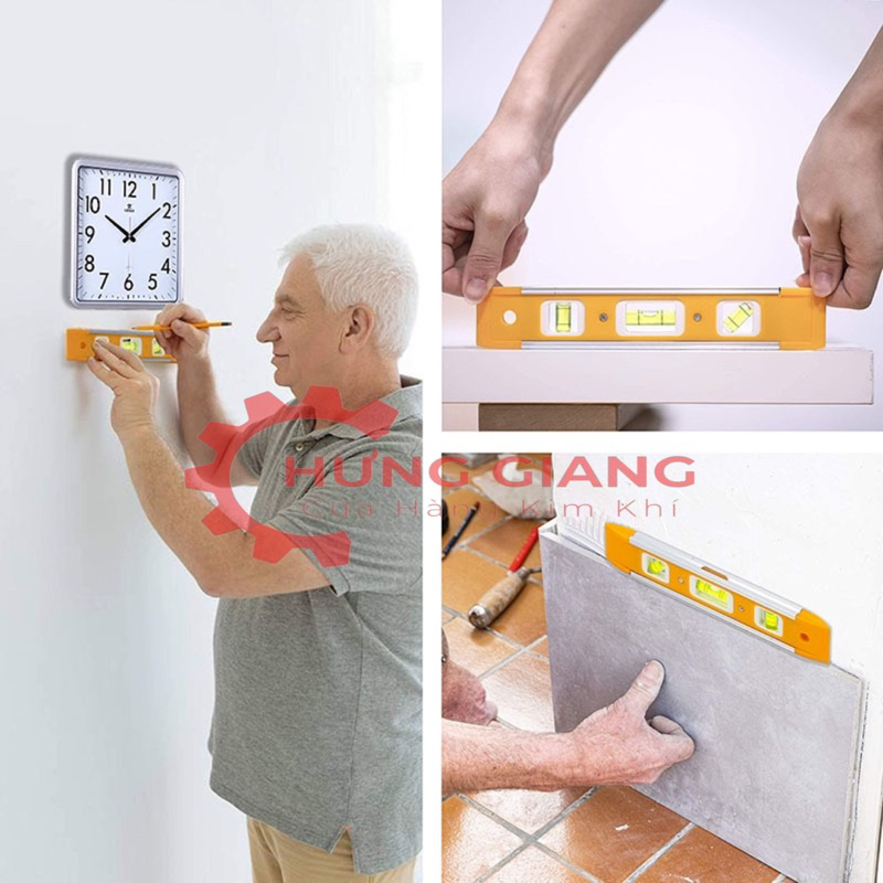 Thước Thuỷ, Thươc Li Vô BOSI Đo Góc và Độ Nghiêng Có Từ Tính Hút Sắt Tiện Lợi 230mm