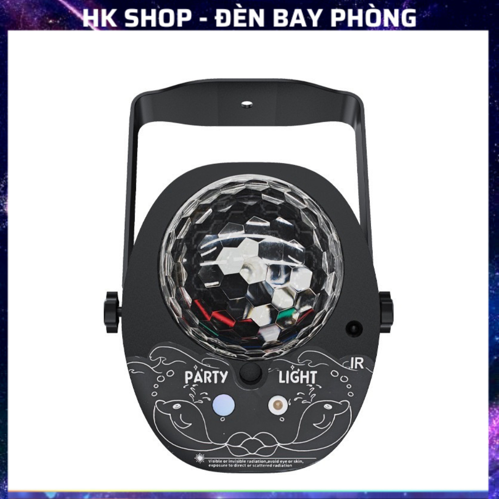 Đèn Bay Phòng Đèn Laser xoay ánh sáng laze cảm biến âm thanh - Kết hợp Đèn LED xoay 7 màu phát sáng