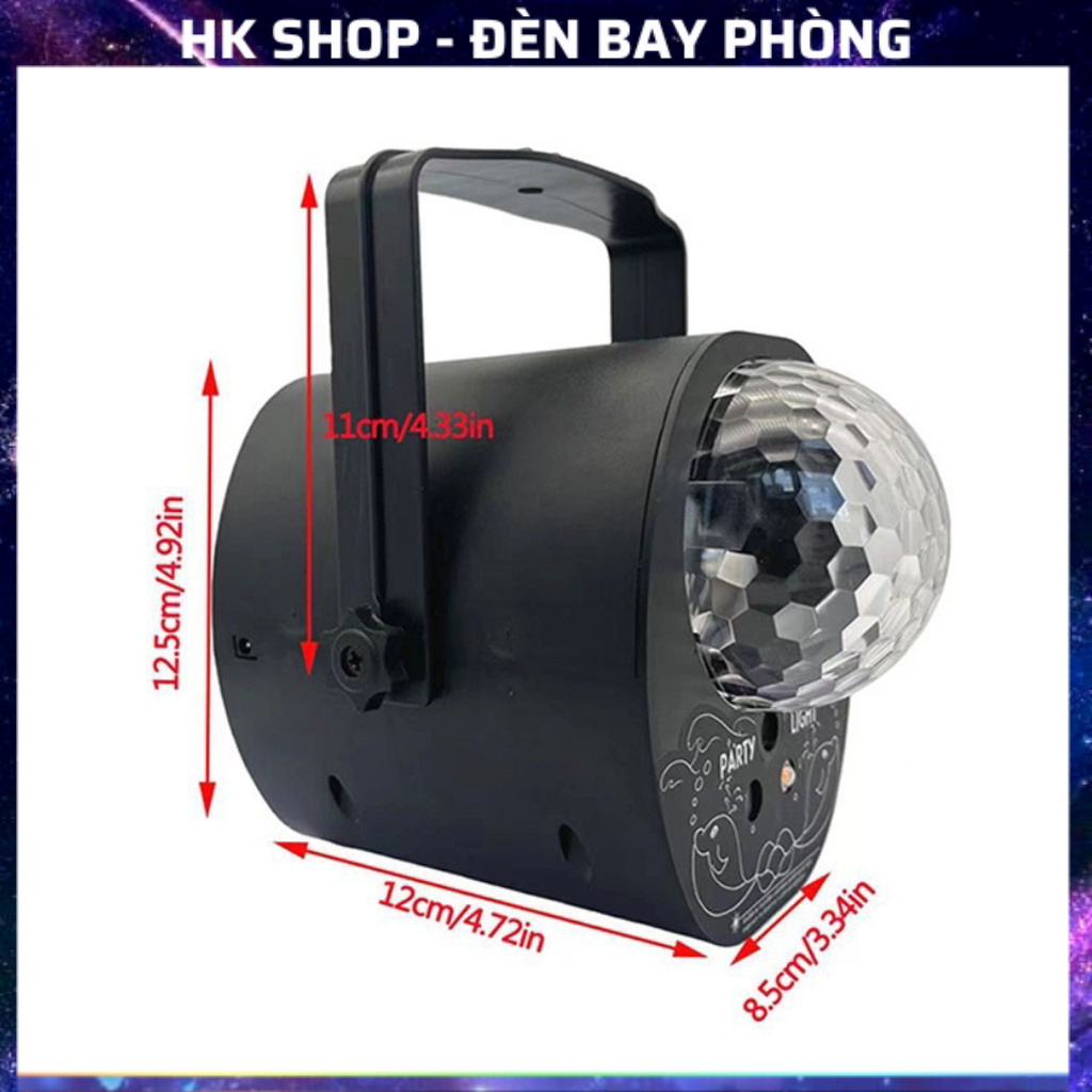 Đèn Bay Phòng Đèn Laser xoay ánh sáng laze cảm biến âm thanh - Kết hợp Đèn LED xoay 7 màu phát sáng