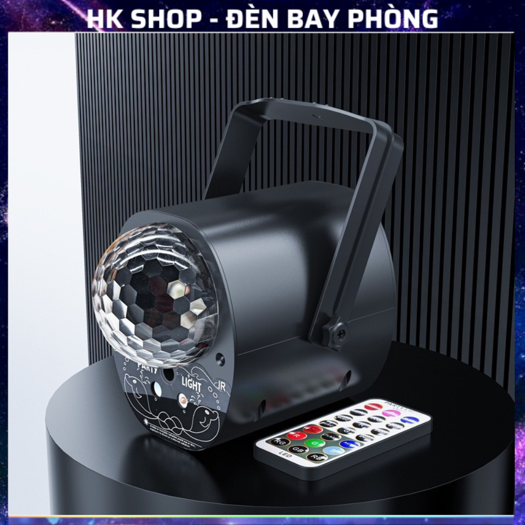Đèn Bay Phòng Đèn Laser xoay ánh sáng laze cảm biến âm thanh - Kết hợp Đèn LED xoay 7 màu phát sáng
