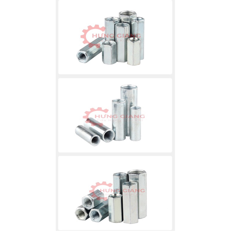 10 Nối Ty Ren M6,M8,M10,M12,M14 Chất liệu thép carbon Lục Giác