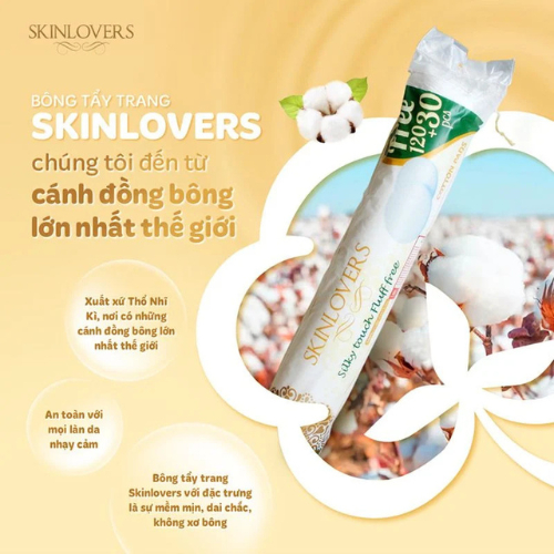 Ảnh Combo 2 gói bông tẩy trang skinlovers 150 miếng siêu tiết kiệm không xơ bông 4