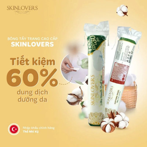 Ảnh Combo 2 gói bông tẩy trang skinlovers 150 miếng siêu tiết kiệm không xơ bông 3