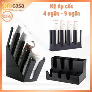 Kệ đựng ly - khay xếp ly cà phê take away trà sữa - 2 ngăn - 4 ngăn - 9 ngăn