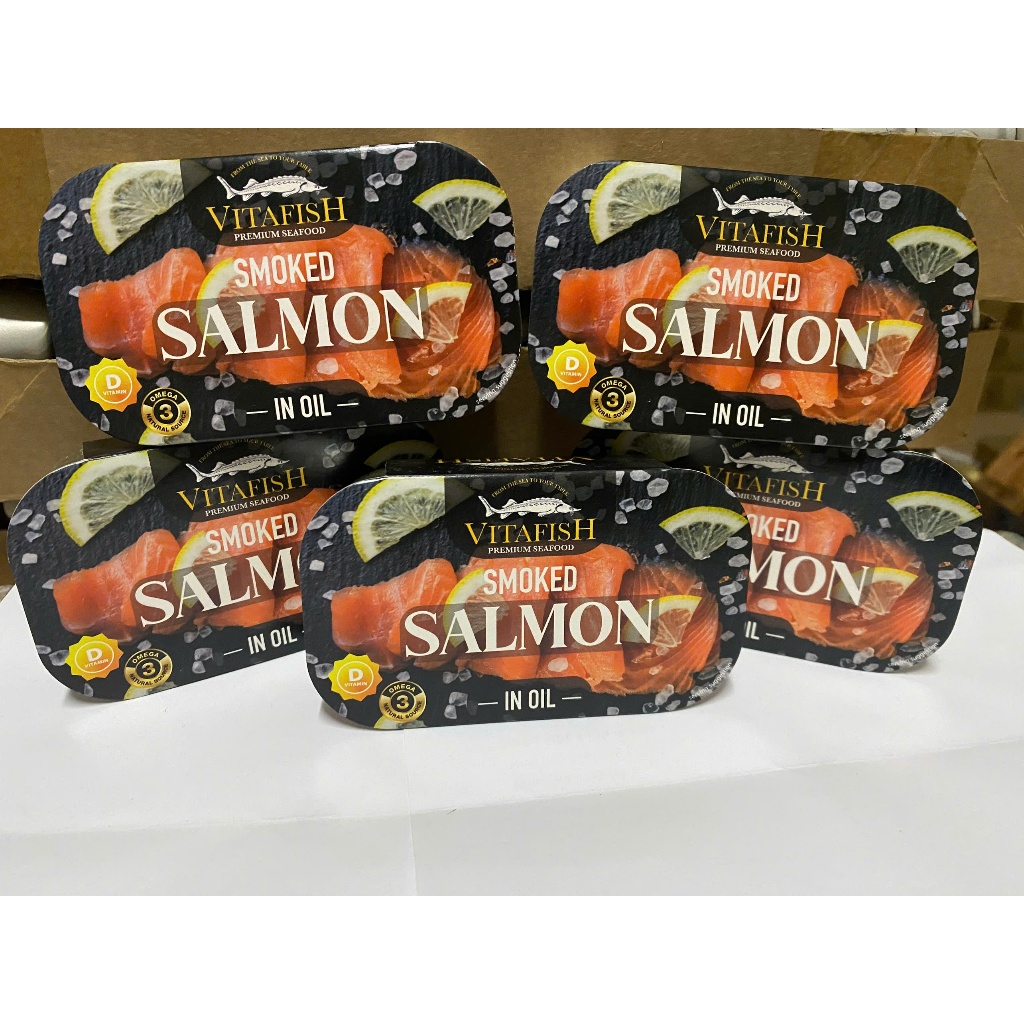 Combo 5 Hộp Cá Hồi Hun Khói Ngâm Dầu Đóng Hộp 120g | Shopee Việt Nam
