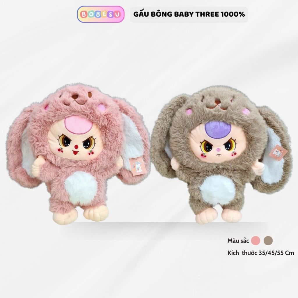Gấu bông bé ba thỏ mắt dora thù nhồi bông bé ba thỏ 1000% dễ thương hàng cao cấp lông chồn kim