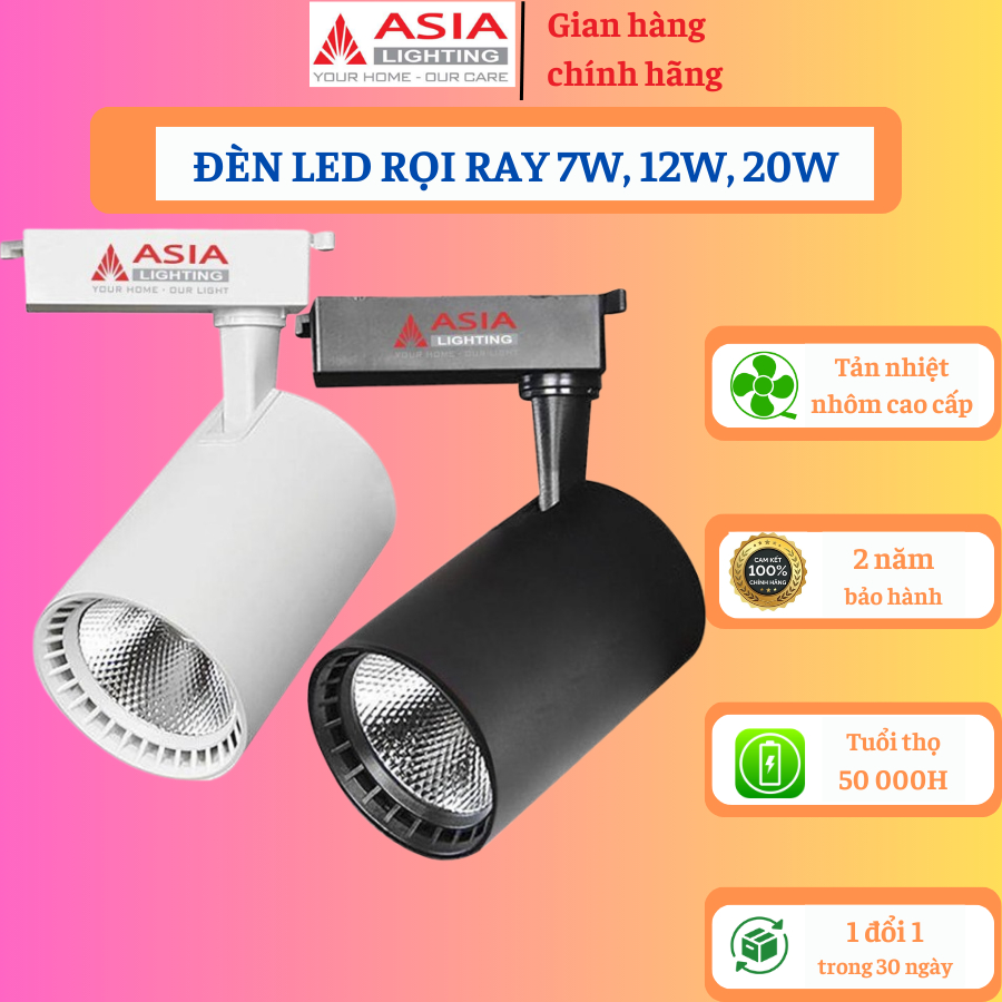 Đèn led rọi ray ASIA LIGHTING 7W, 12W, 20W, BẢO HÀNH 24 THÁNG | Shopee ...