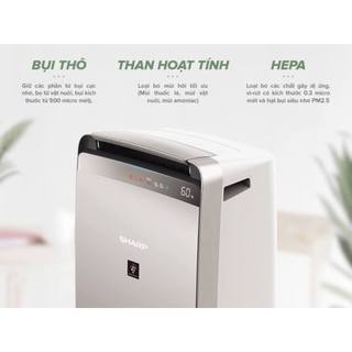 Máy Lọc Không Khí & Hút Ẩm Sharp DW-J27FV-S - Hút Ẩm 27L/Ngày, Plasmacluster Ion, Lọc Bụi PM2.5 Phòng 33–67m² - BH 12T