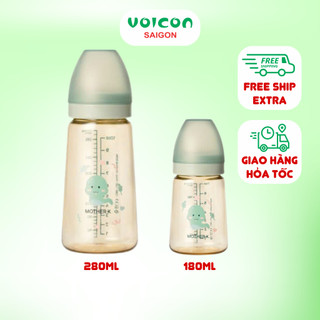 Bình Sữa PPSU Hàn Quốc Mother-K 180ml/280ml (Xanh /Kem/Họa tiết)