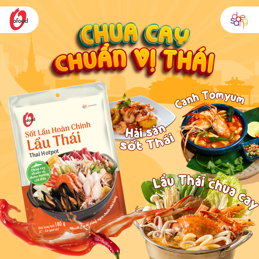 Ảnh Sốt lẩu hoàn chỉnh O'food gói 180g, có 7 vị 1