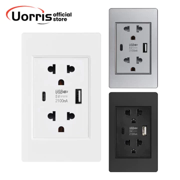 ⚡️COD⚡️ổ cắm usb ổ điện 3 chấu ổ cắm chia điện ổ cắm âm tường，5V 2.1A,118*72mm tấm nhựa，ổ chia điện