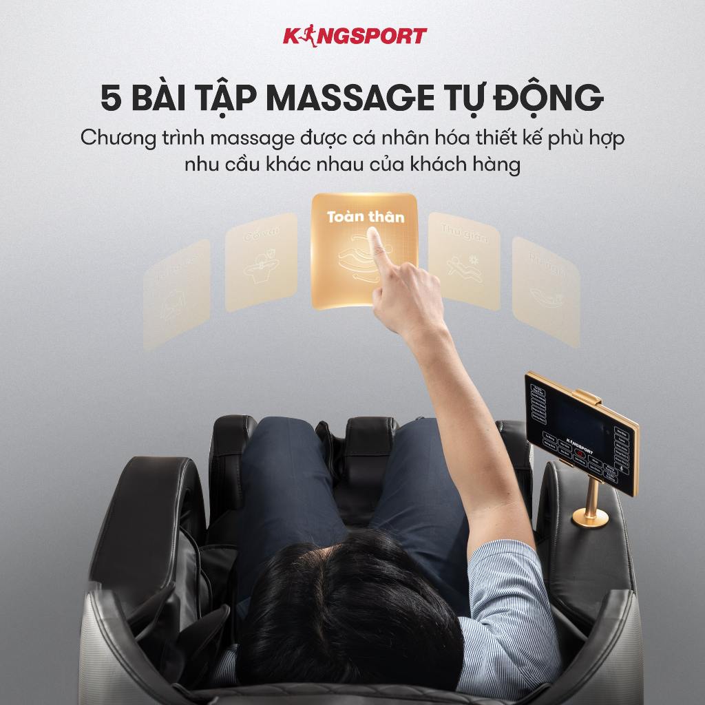 CHỈ GIAO MIỀN NAM | Ghế massage toàn thân KINGSPORT G8 công nghệ làm ấm Warmtech, thiết kế hiện đại