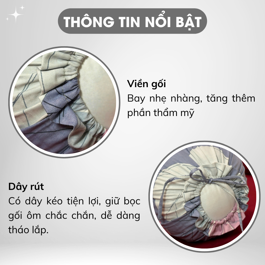 Ảnh Vỏ Áo Gối Ôm Cao Cấp Cotton 100% Chất Liệu Bao Gối Ôm Mềm Mại Thoáng Mát Bọc Gối Nhiều Mẫu Mã Có Dây Rút 2 Đầu 35x100cm 3