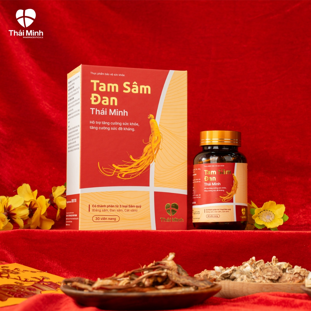 Tam Sâm Đan Thái Minh - Hỗ Trợ Tăng Cường Sức Khoẻ - Tăng Cường Sức đề  Kháng - Bồi Bổ Khí Huyết - Lọ 30 viên