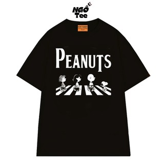Áo Thun NGỐ TEE Peanuts Snoopy và Những Người Bạn Băng Qua Đường Chất Vải Cotton 75 Thoáng Mát