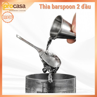 Thìa barpoons 2 đầu inox - muỗng khuấy 2 đầu dùng cho pha chế