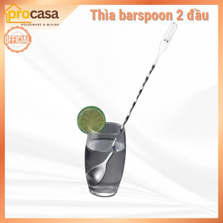 Thìa barpoons 2 đầu inox - muỗng khuấy 2 đầu dùng cho pha chế