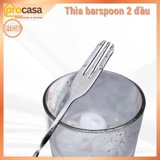 Thìa barpoons 2 đầu inox - muỗng khuấy 2 đầu dùng cho pha chế