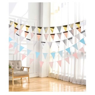 Dây Cờ Tam Giác Ép Kim Dây Dài 1.5M Trang Trí Sinh Nhật Kỷ Yêu Khai Trương Loại Đẹp Yến Nhi Shop