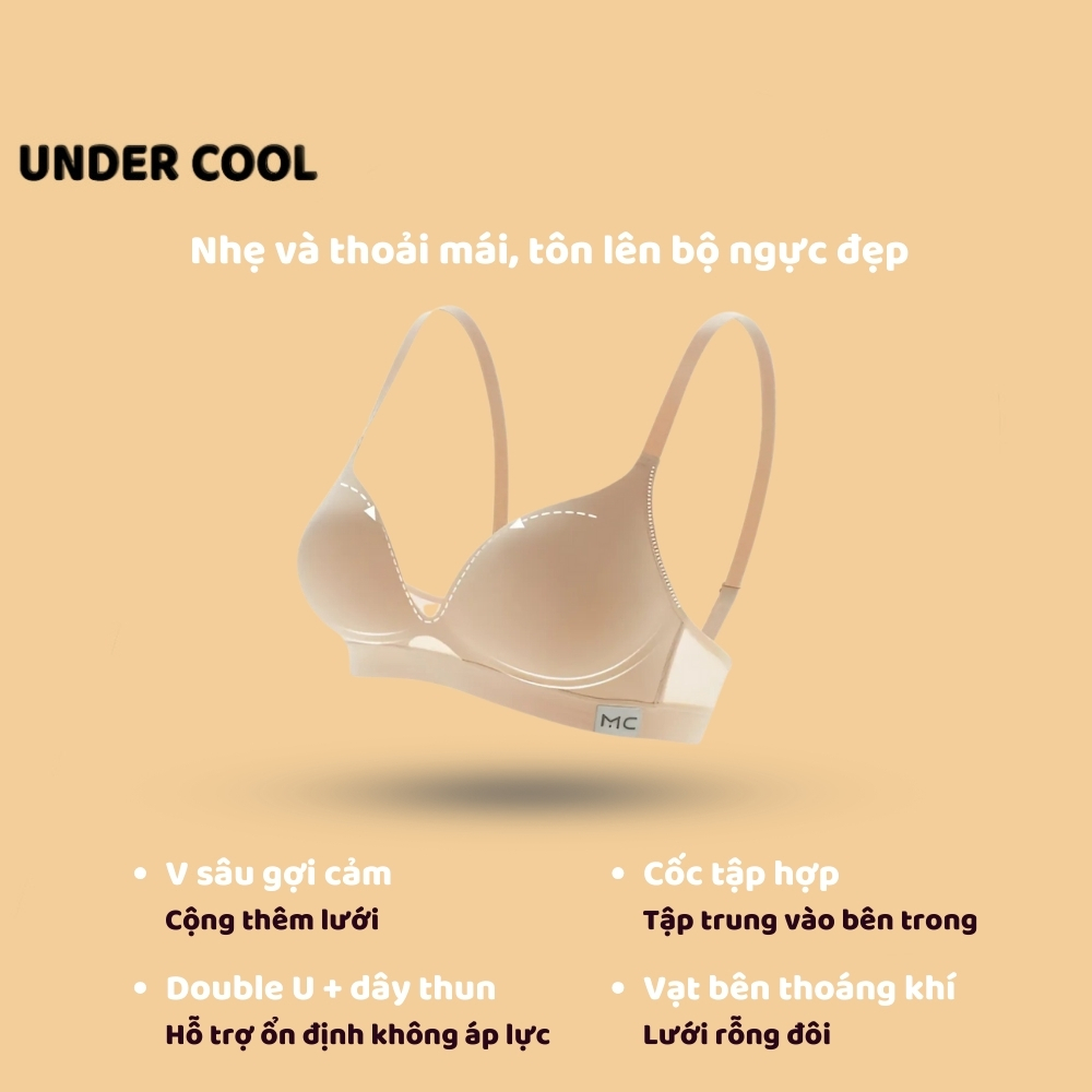 Áo Lót Nữ UNDERCOOL Vạt Thoáng Khí Đẩy Ngực Tự Nhiên V Sâu Gợi Cảm Họa Tiết MC Màu Hot Trend AL62
