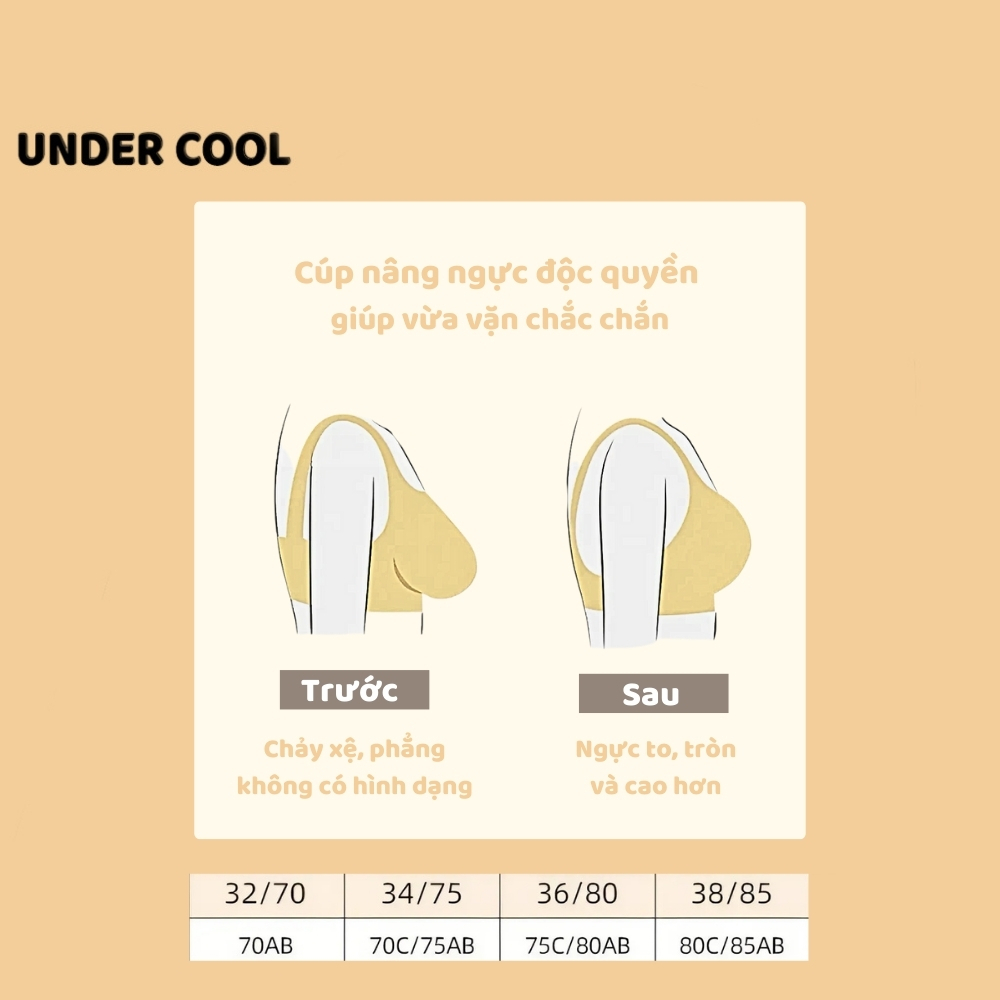 Áo Lót Nữ UNDERCOOL Vạt Thoáng Khí Đẩy Ngực Tự Nhiên V Sâu Gợi Cảm Họa Tiết MC Màu Hot Trend AL62