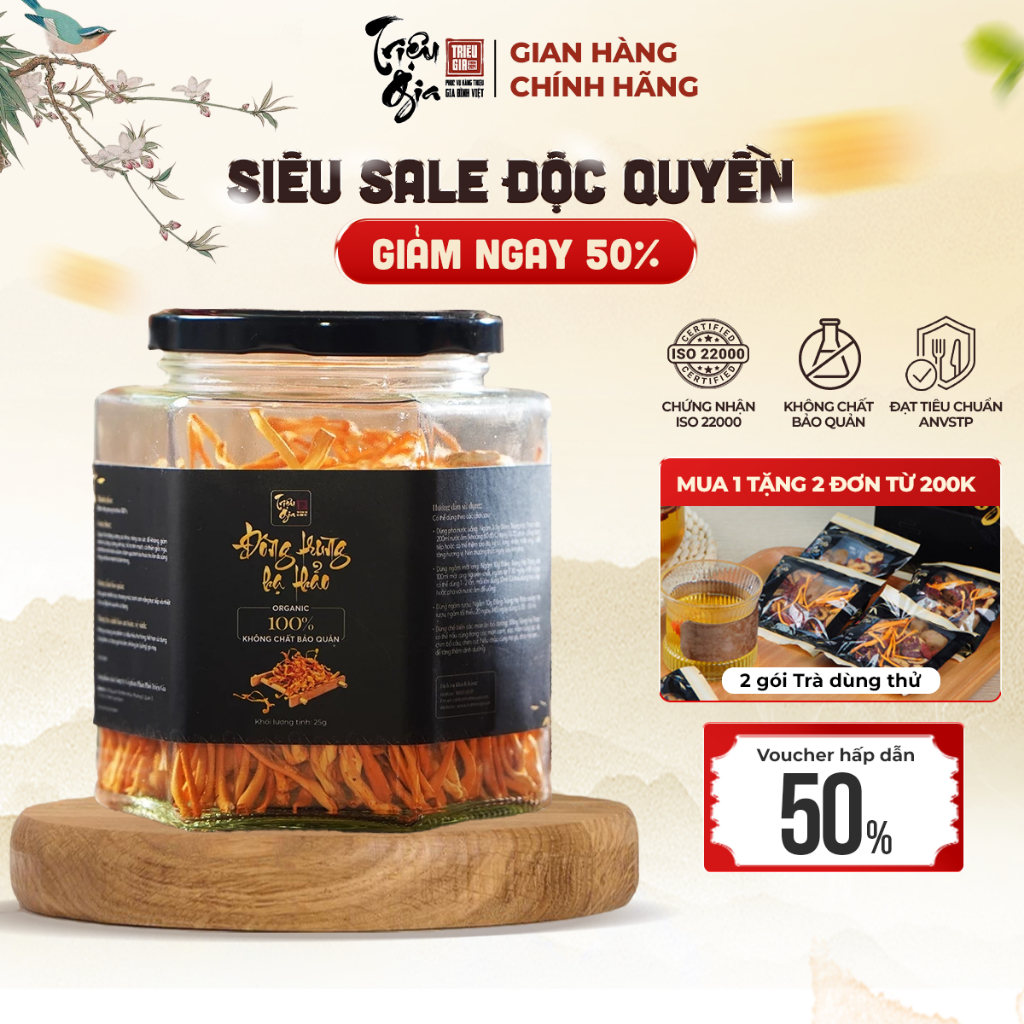 Ảnh Đông trùng hạ thảo tự nhiên sấy thăng hoa Triệu Gia tăng cường sức khỏe cải thiện lão hóa 1