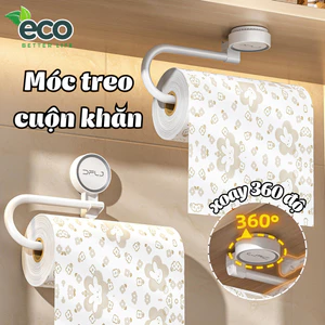 Móc Treo Cuộn Giấy Đa Năng Nhà Bếp ECO, Giá Treo Khăn Lau Bếp Cốc Hút Dán Tường Tiện Lợi
