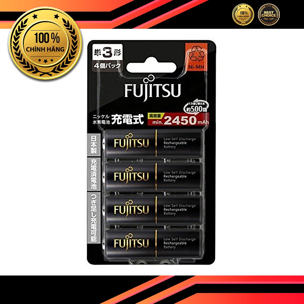 Pin sạc AA Fujitsu 2450 mah chính hãng nội địa Nhật | Shopee Việt Nam