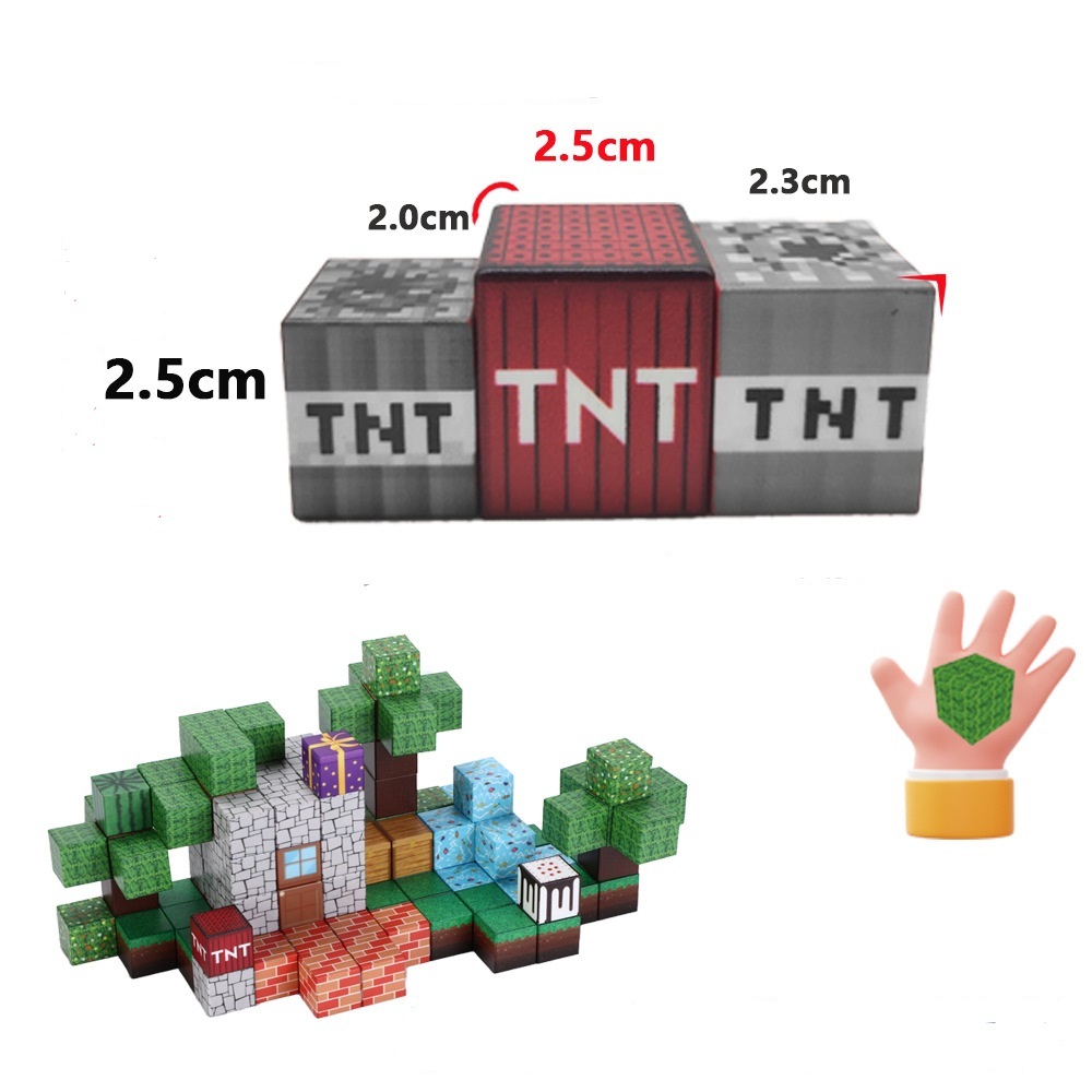 Ảnh Khối MineCraft 2.5cm - Khối nam châm xếp hình, xây dựng cho bé phát huy sự sáng tạo 2