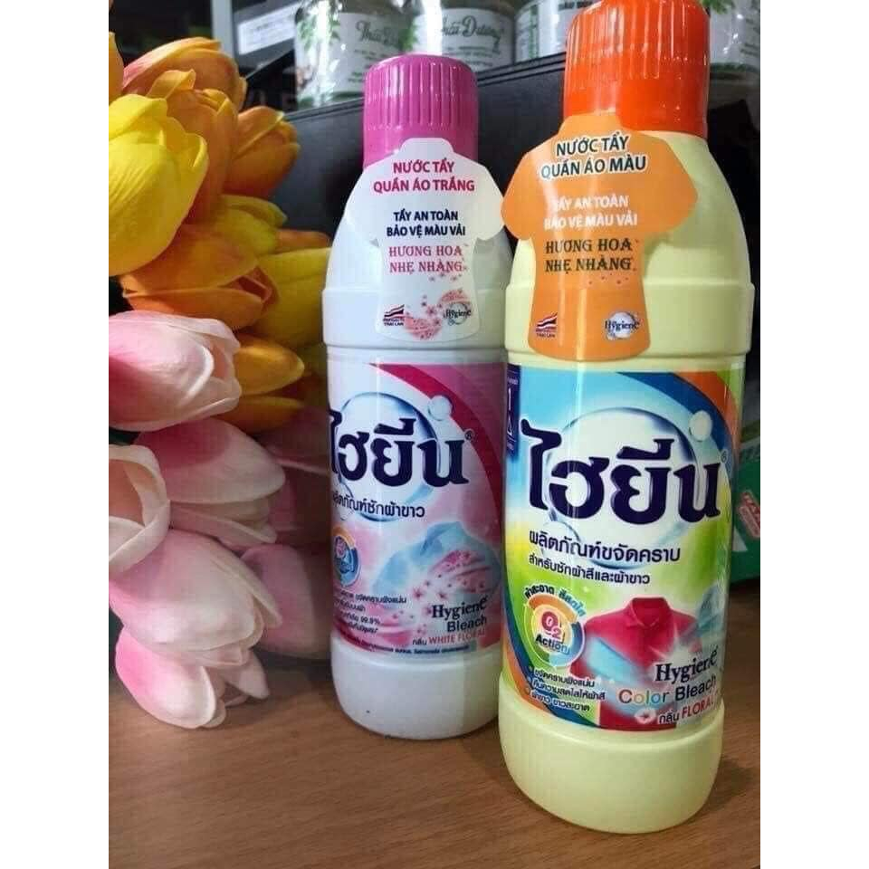 LỌ 250ML TẨY TRẮNG QUẦN ÁO MÀU, QUẦN ÁO TRẮNG HYGIENE THÁI LAN SIÊU SẠCH