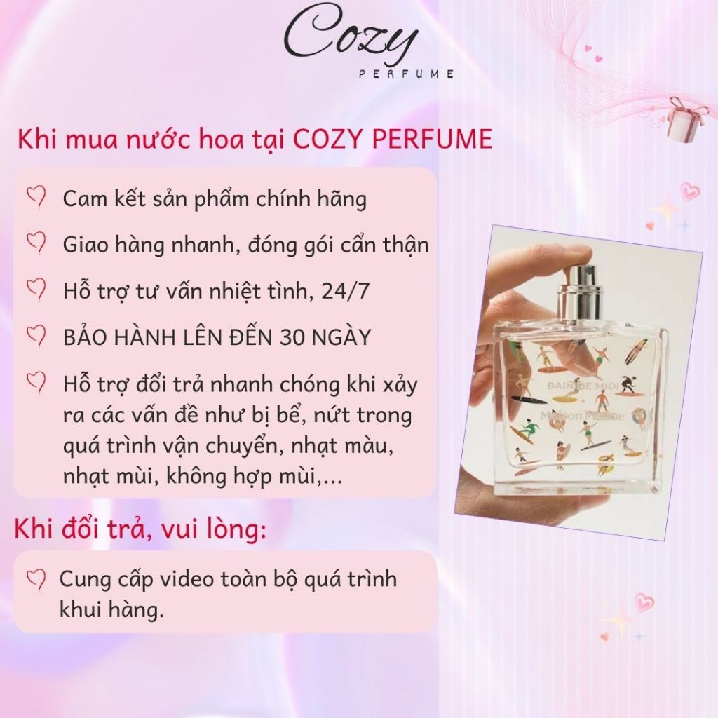 Nước hoa unisex Maison Matine Bain De Midi Chiết 5ml/10ml Hương thơm Thanh lịch - Cozy Perfume