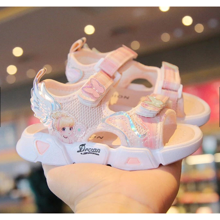 sandal bé gái dép quai hậu cho bé gái đi học công chua cánh tiên siêu nhẹ quai vải thấm mồ hôi thời trang hè QCCC A02