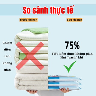 Túi hút chân không ga gối đựng quần áo Bunnies nhiều size lưa chọn sắp xếp phòng ngủ gia dụng xếp gọn đồ vali
