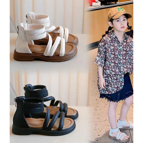 dép quai hậu cho bé sandal chiến binh bé gái dây đan da PU mẫu mới chống trượt cá tính QCCC full box hot  XD763