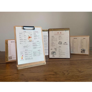 menu gỗ, bảng gỗ kẹp menu, standee menu , menu gỗ để bàn, thực đơn a5, a4, a3