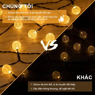 OOKAS Dây đèn led trang trí năng lượng mặt trời，Bóng pha lê năng lượng mặt trời chống nước