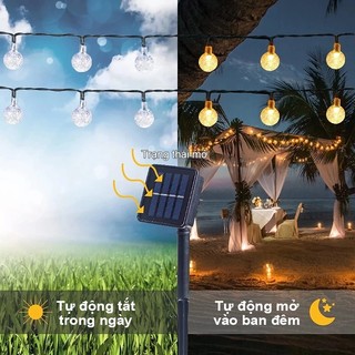 OOKAS Dây đèn led trang trí năng lượng mặt trời，Bóng pha lê năng lượng mặt trời chống nước