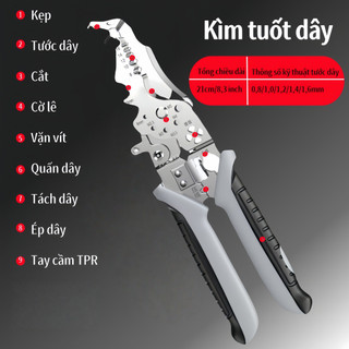Kìm điện đa năngKìm tuốt dây điện đa năng Kìm Đa Năng Cắt Dây Phần Cứng Điện Chuyên Nghiệp 12 trong 1 Kìm khuỷu