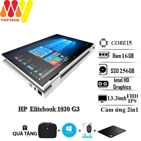 HP Elitebook X360 1030 G3, Core i5-8350U, Ram 16GB, SSD 256GB, 13.3inch FHD IPS cảm ứng xoay 360 độ