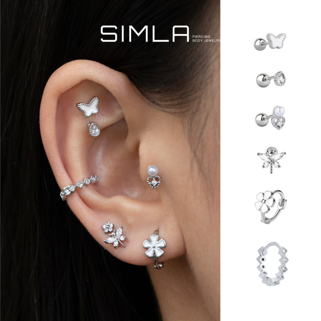 Khuyên tai tổng hợp CUTE bằng Thép - Hợp kim Simla (1 Chiếc) - Simla ...
